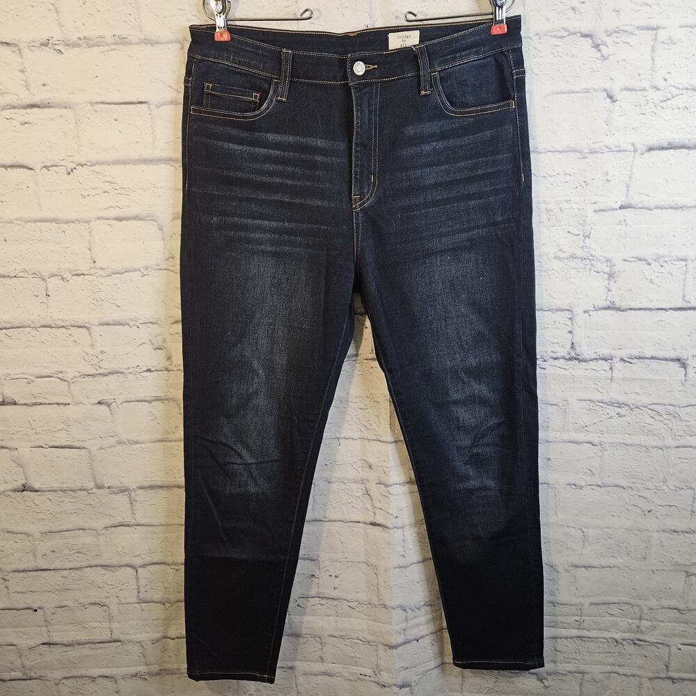 Bridge by Gly Curvy High Rise Ankle Skinny Jeans Blue Dark Sz 31